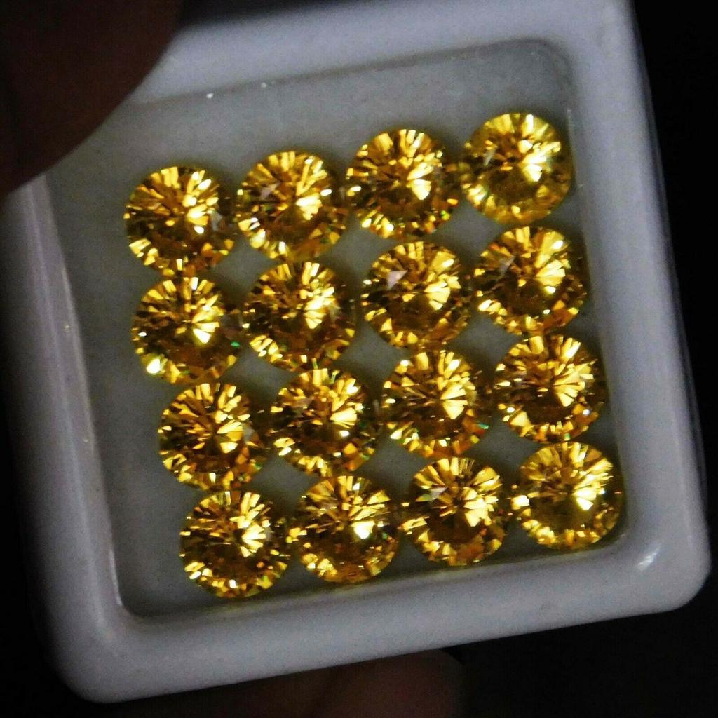 24 Pcs Lot Natural Yellow Sapphire Round Cut 5x5mm Loose Gemstones