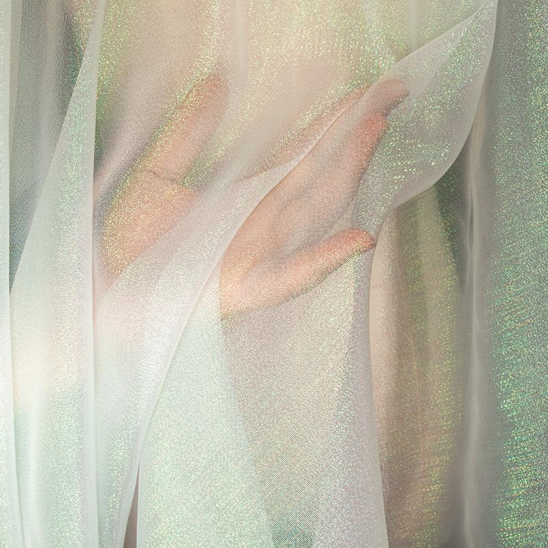 1M Laser Farbverlauf Organza Stoff Weicher Netz Organza Designerstoff Für DIY Kleid Bühne Bekleidung Hintergrund Shooting Cosplay