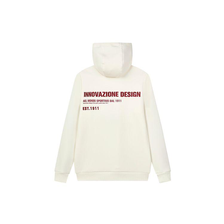 Fila Logo Embroidered Sports Hoodie Men Hoodies Mist-Lotus-White F11M149205F-IV