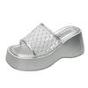 Fashion 2025 Summer Hollow Out Mesh Wedge Sandals Women Peep Toe Chunky Platform Slippers Woman Non Slip Thick Bottom Outdoor Slides