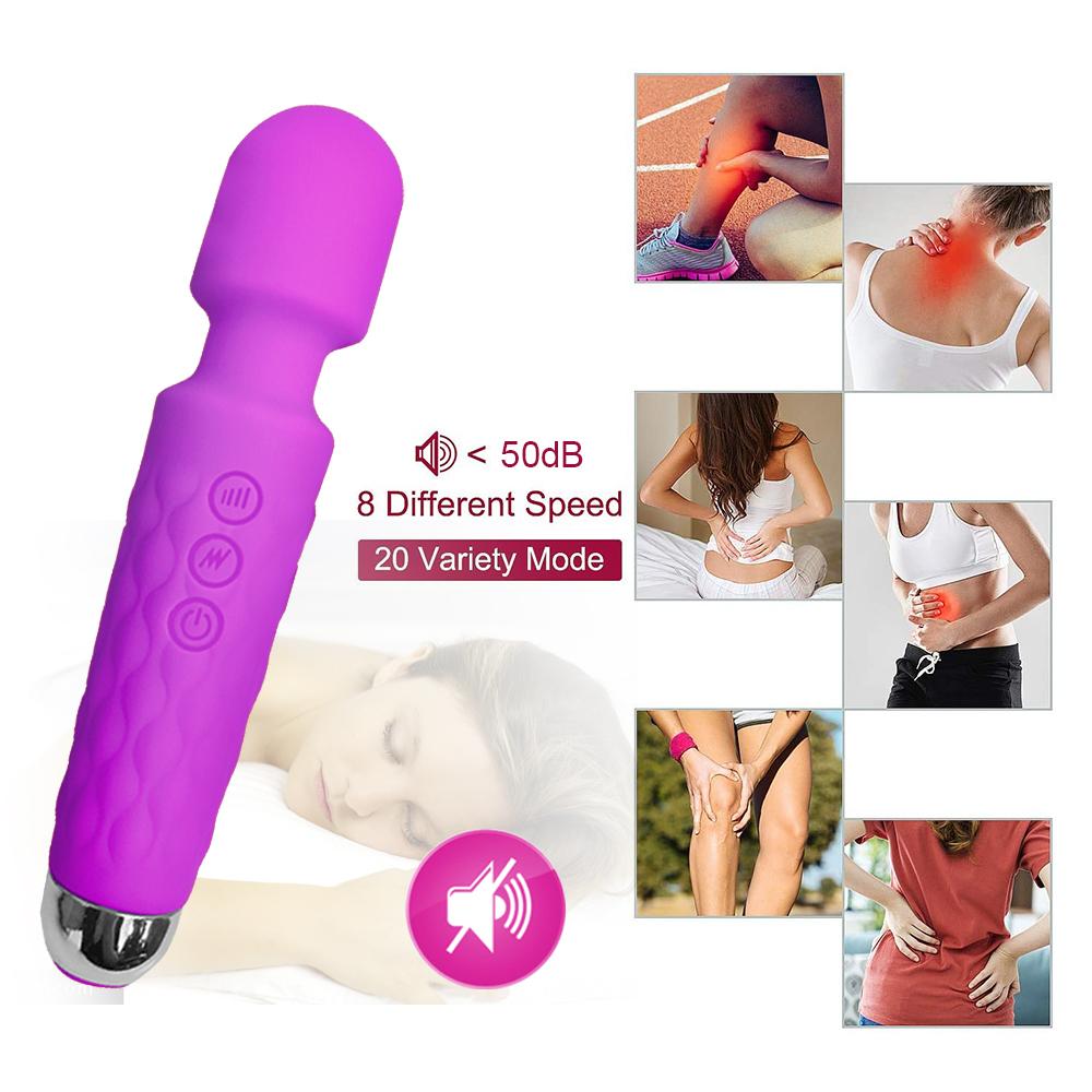 20 Geschwindigkeiten Leistungsstarker Dildo-Vibrator AV-Zauberstab G-Punkt-Massagegerät Sexspielzeug für Frauen Paare Klitoris Stimulieren Waren für Erwachsene