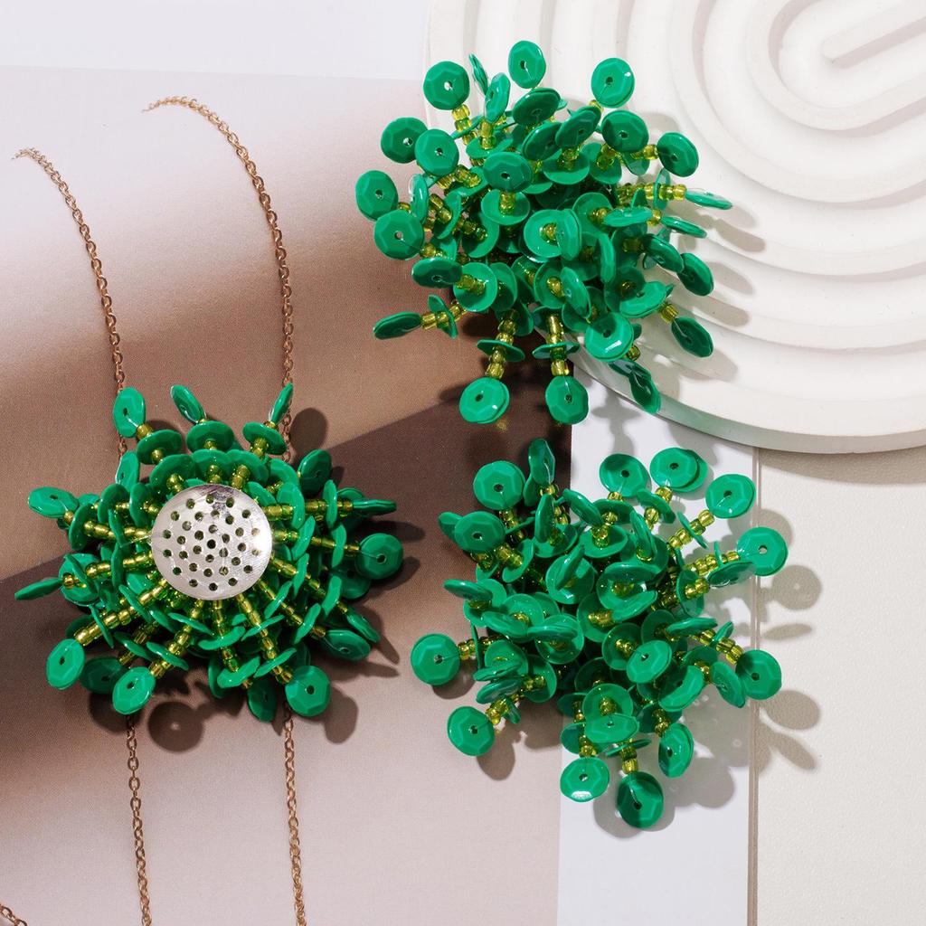 Eye-catching Sequined Flower Earrings and Headwear DIY Accessories