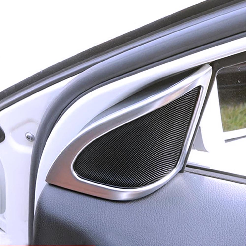 For Mercedes Benz A GLA Class W176 X156 Interior Door Audio Speaker Decoration Frame Trim Cover Ring Matte Silver Color