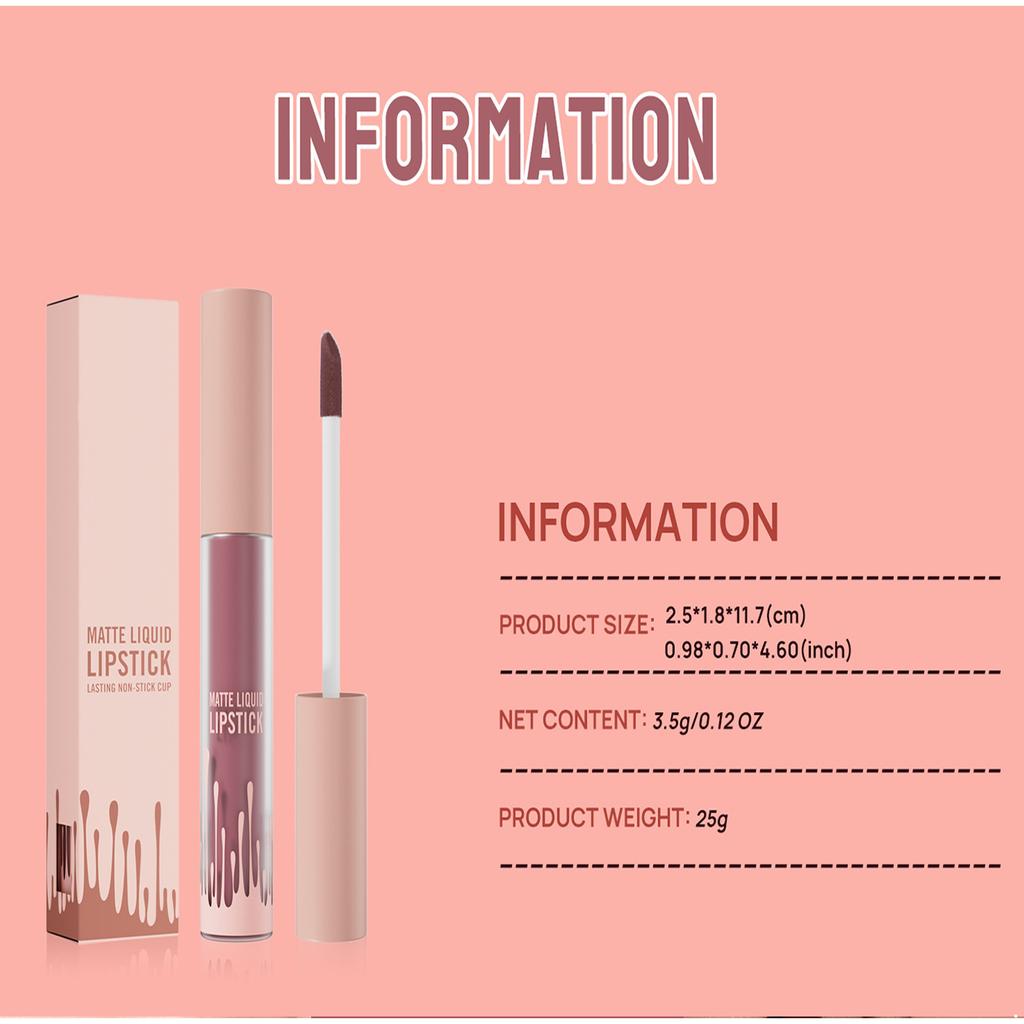 2er-Pack Matter Flüssig-Lippenstift für Frauen, Wasserdicht & Langhaltend, Nicht-Klebbender Pigmentierter Lipgloss, Alltags- bis Party-Make-up