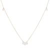 925 Sterling Silver Simple Shining Three Zircon Pendant Necklace for Women French Style Light Luxury Wedding Party Jewelry