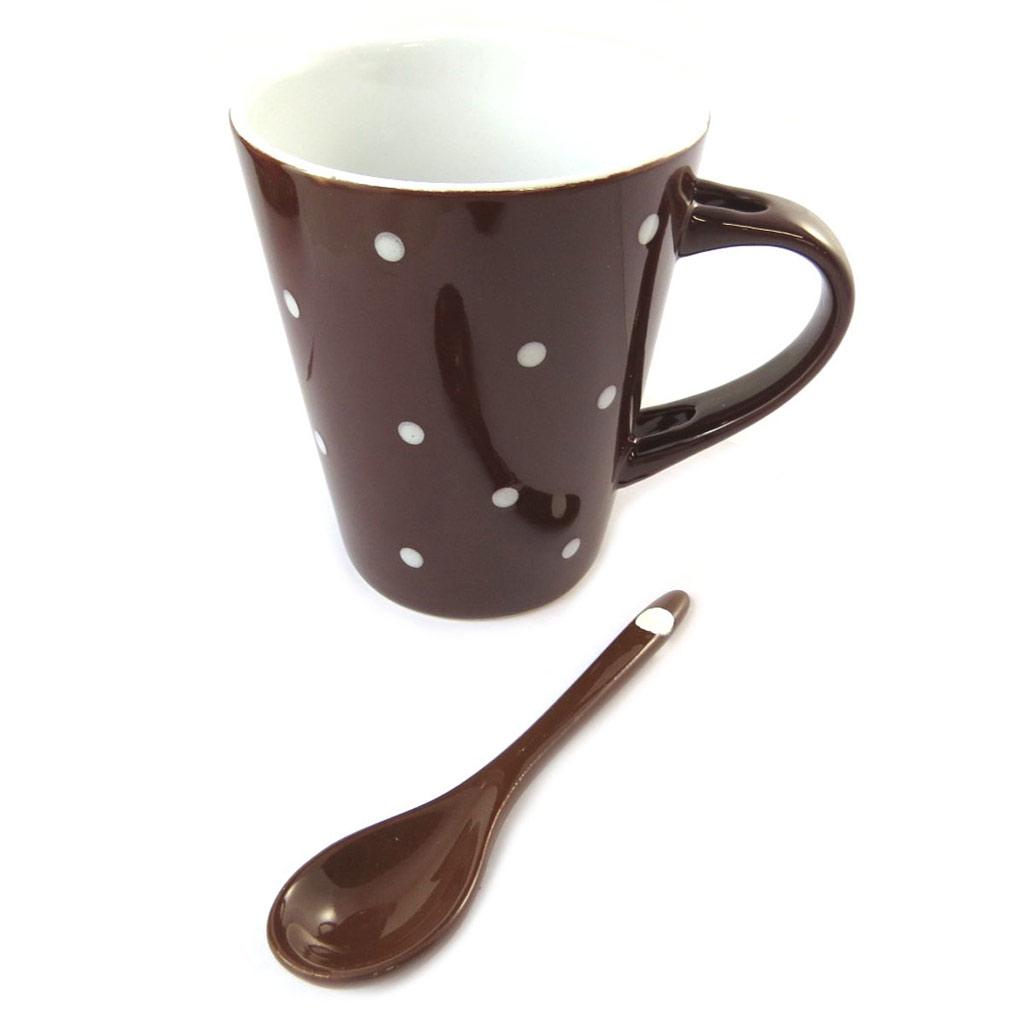 Les Trésors De Lily [N5094] - Mug 'Petits Pois' marron