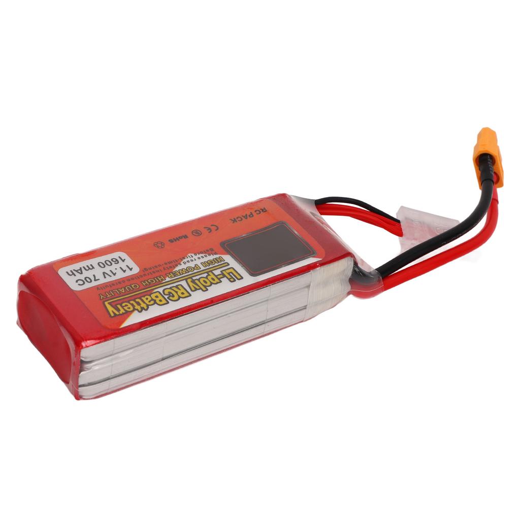 1600mAh 70C 3S LiPo Battery Pack Stable Output Current with XT60 Plug Cell Lipo Battery 11.1V