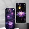 Shine Brightly Lotus Flower Phone Case For iPhone 17,16,15,14,13,12,11 Plus,Pro Max,XS,Soft Silicone Black Cover