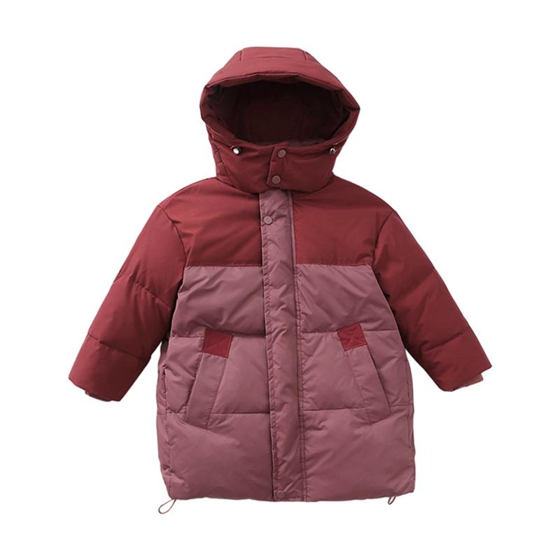 5-14 Years Kids Winter Hooded Mid-Length Coat