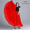 720° Chiffon Swing Skirt: High Waist, Ethnic Dance Red, Slimming Design