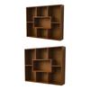 Elegant Wooden Wall Mounted Storage Shelf Vintage Display Shelf Seven Compartments Organizer for Home Office Decoration
