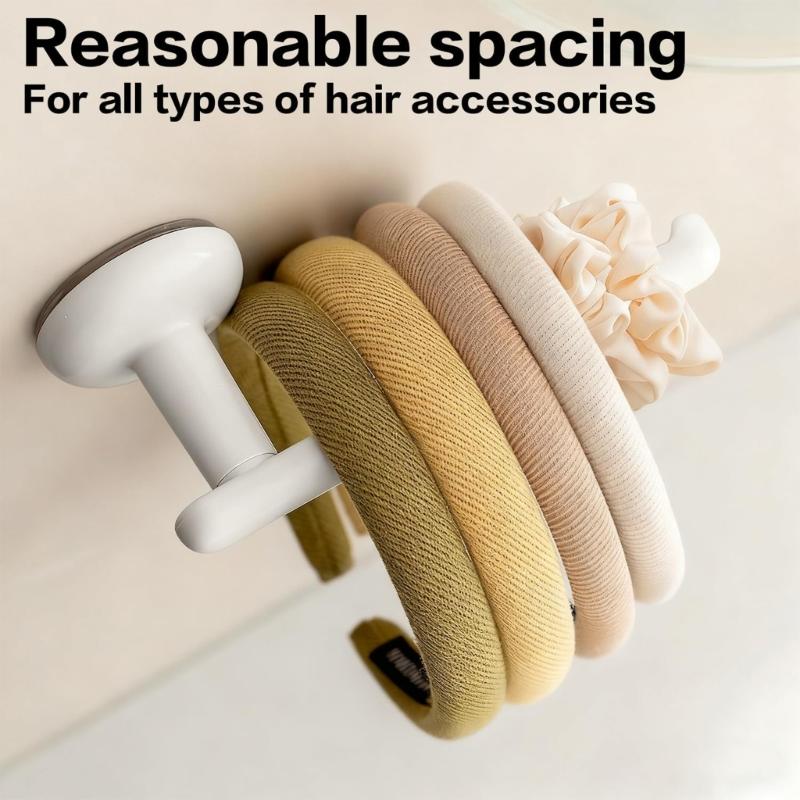 2lots Plastic Hair Accessory Organizers Hook Wall Mounted Hair Tie Holder & Headband Hanger Easy To Install