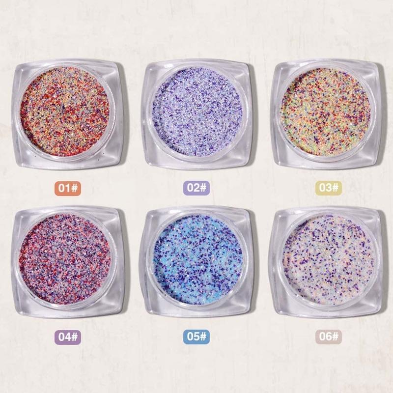 Autumn and Winter Nail Art Knitted Woolen Powder Nail Decoration Retro Color Plaid Glitter Sea Salt Diamond Glitter
