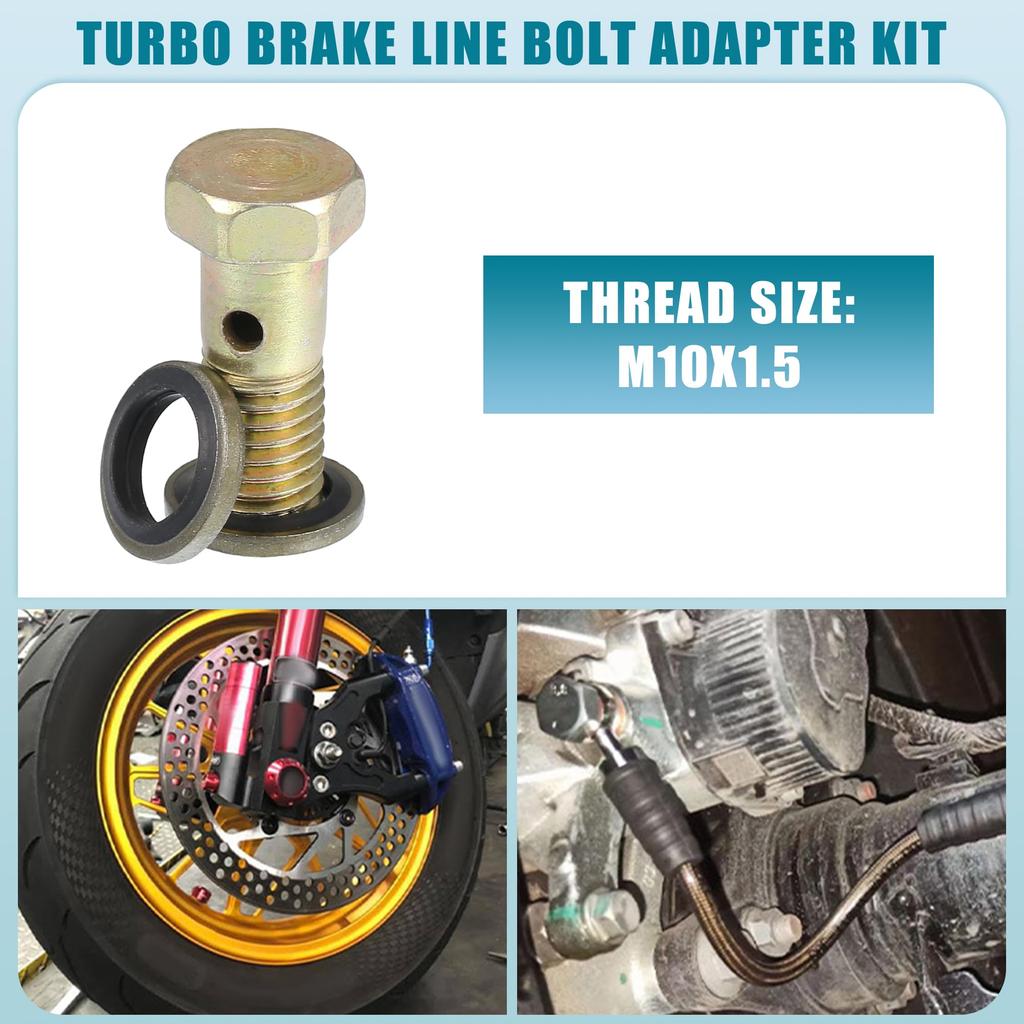 A ABSOPRO Banjo Bolt Cooler Screw Fitting Ball Head Brake Line Fitting Adapter