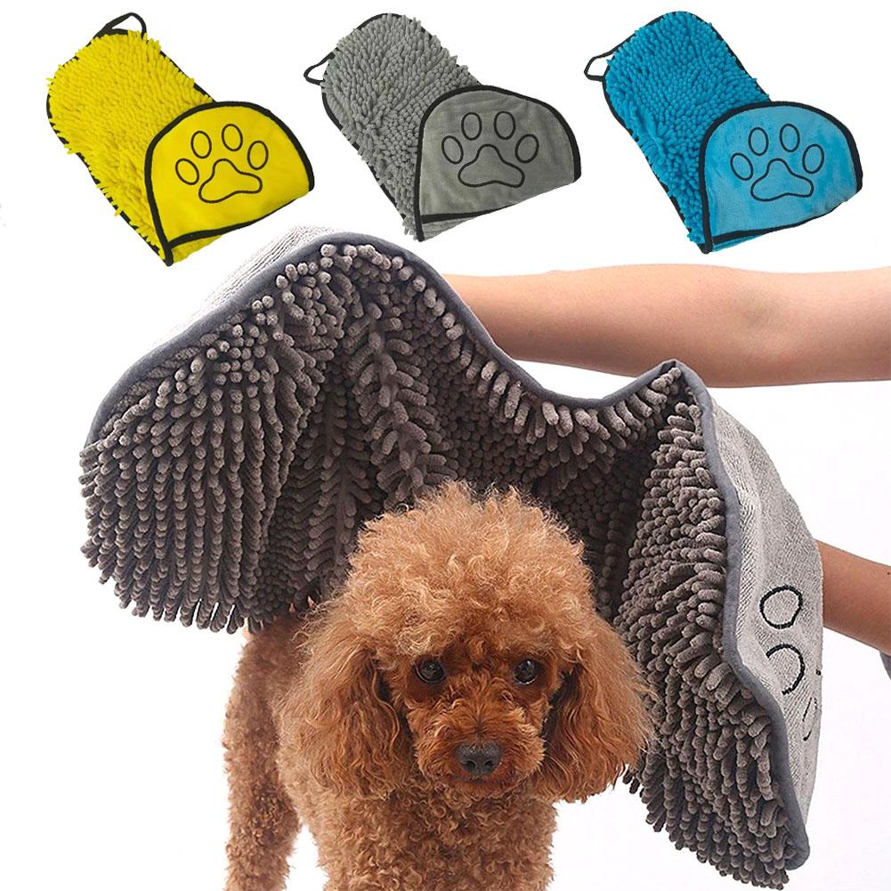 Super Absorbent Pet Bath Towel Quick-drying Cat Towels Convenient Soft Bath Robe Dry Pet Cleaning Washcloth Bath Robe Towel