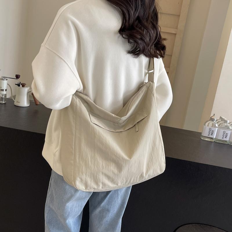 Solid Color Women's Tote Bag Large Capacity Shoulder Crossbody Bag