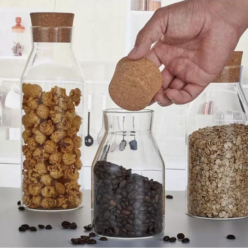 Barattoli in Vetro per Alimenti ZISIZ da 900 ml con Tappi in Sughero (2 pacchi)