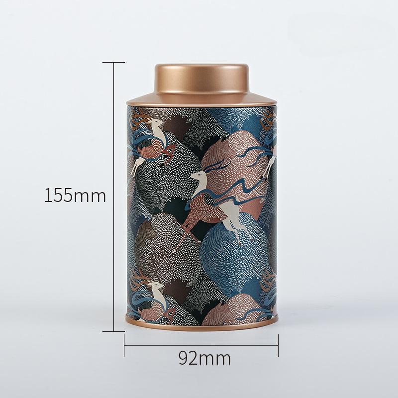 New Metal Tinplate Coffee Storage Round Tea Pot Jars Sugar Bowl Spices Condiment Pots Container with Sealed Lid Home Accessories