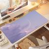 Pc Gaming Mouse Pad Pink Dreamy Stars and Moon Desk Mat Nonslip Rubber Base Precise Seam Washable PC Pads for Games and Office