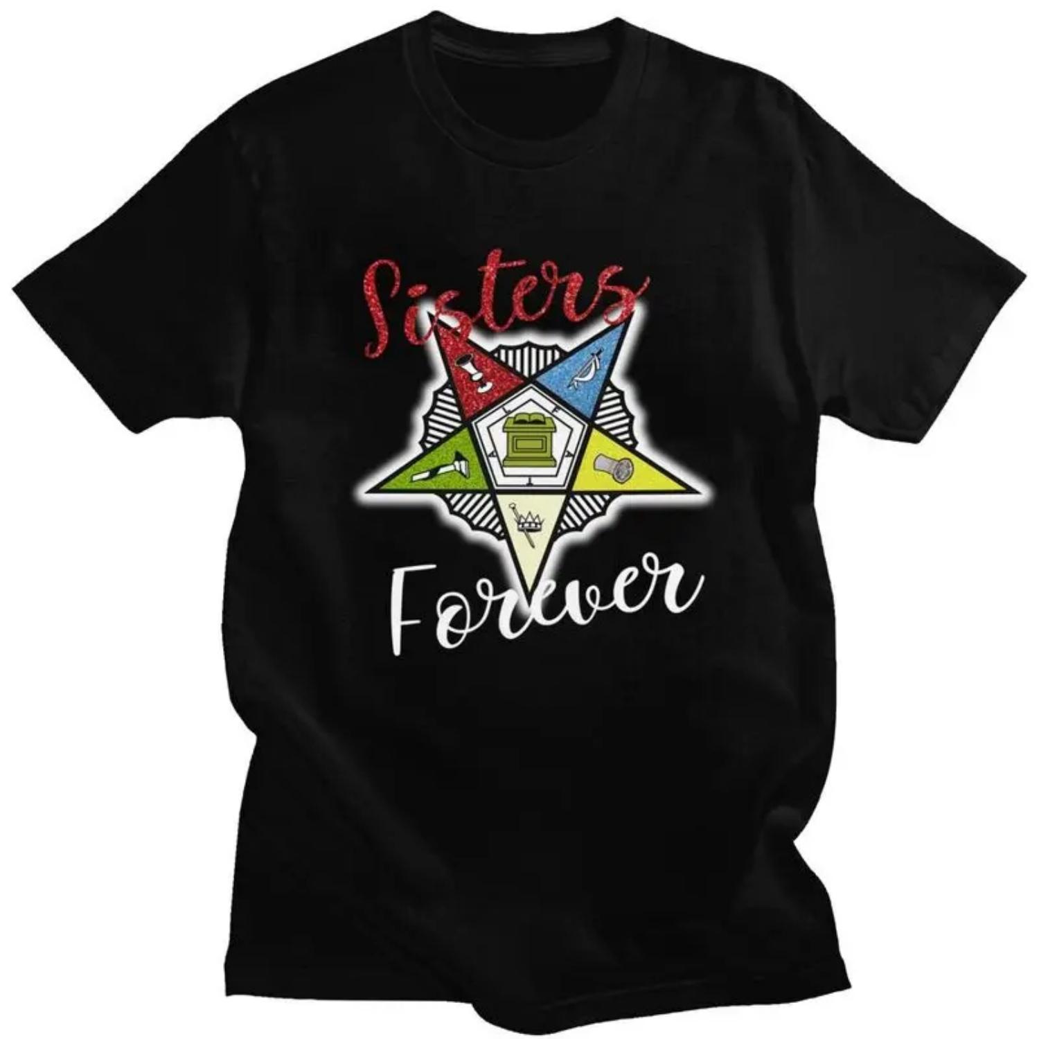 

Custom Mens OES Style Order Of The Eastern Star T Shirts Short-Sleeve Cotton Tshirts T-shirt Casual Tee Loose Fit Clothes S чёрный