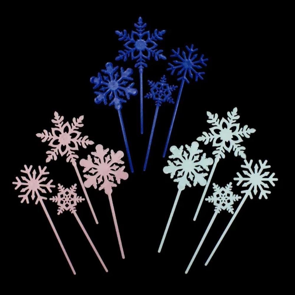 Neue 4 Stück Schneeflocke Kuchentopper Mädchen Weihnachten Geburtstag Cupcake Topper Babyparty Hochzeitsparty Glitzer Kuchen Deko Zubehör