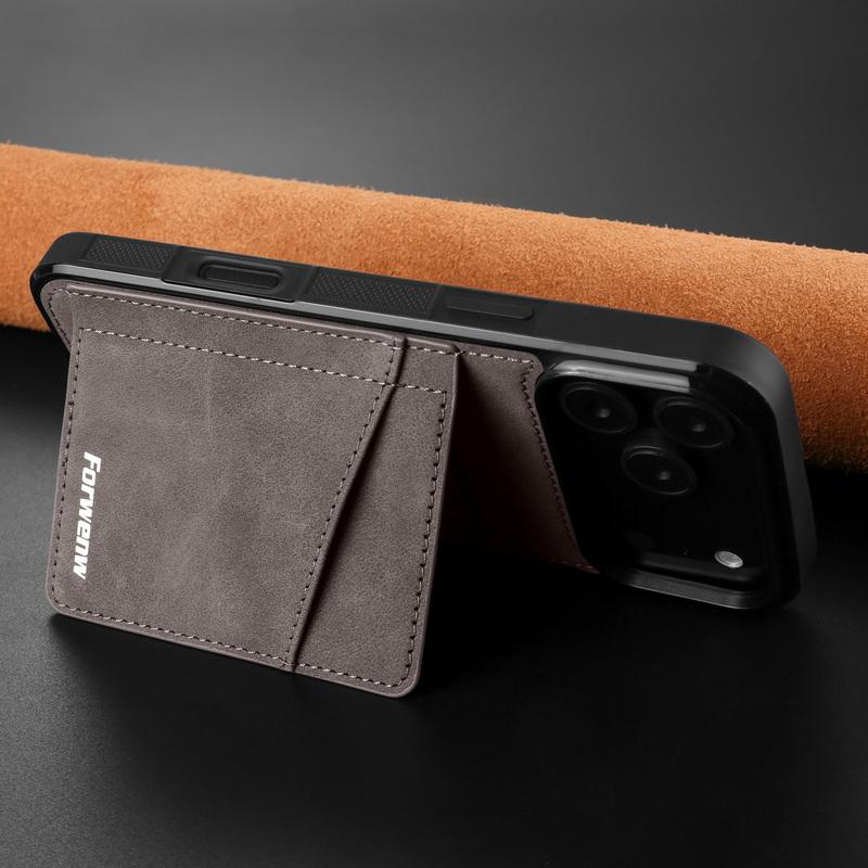 Card Slots Stand Wallet Case For iPhone 17 Pro Max 16 Plus 15 14 13 12 Pro Max 11 16E Air with Metal Buckle Leather Card Holder Back Cover