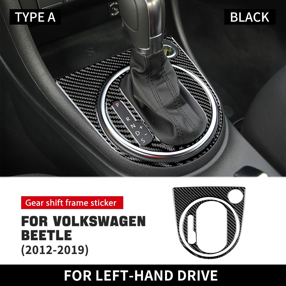 Real Soft Carbon Fiber For Volkswagen Beetle 2012 2013 2014 2015 2016 2017 2018 2019 Car Gear Shift Panel Sticker Accessories