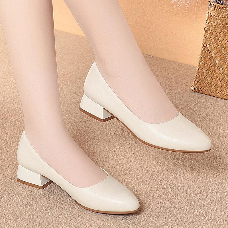 Soft Sole Work Shoes For Women Black Formal Shoes For Work Commuting Leather Shoes Single Shoes Professional Comfortable New