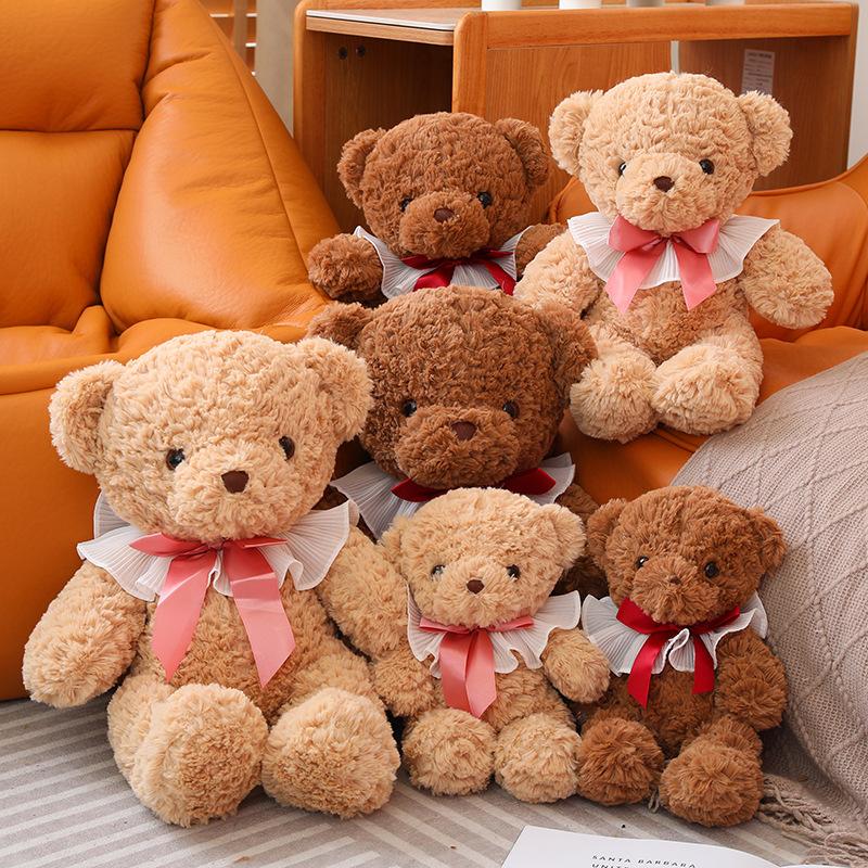 35/45/55cm Cute Teddy Bear Plush Toy Cartoon Stuffed Animals Bears with Bow Plushies Doll Kawaii Soft Kids Toys Girls Room Decor