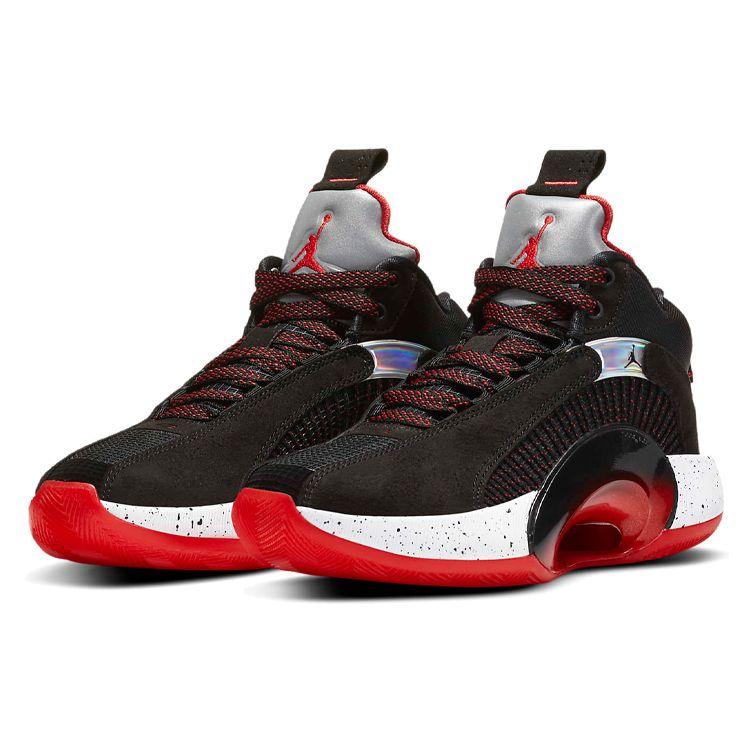Air Jordan 35 GS Bred Kids Sneakers Black Fire-Red Reflective-Silver CQ9433-030