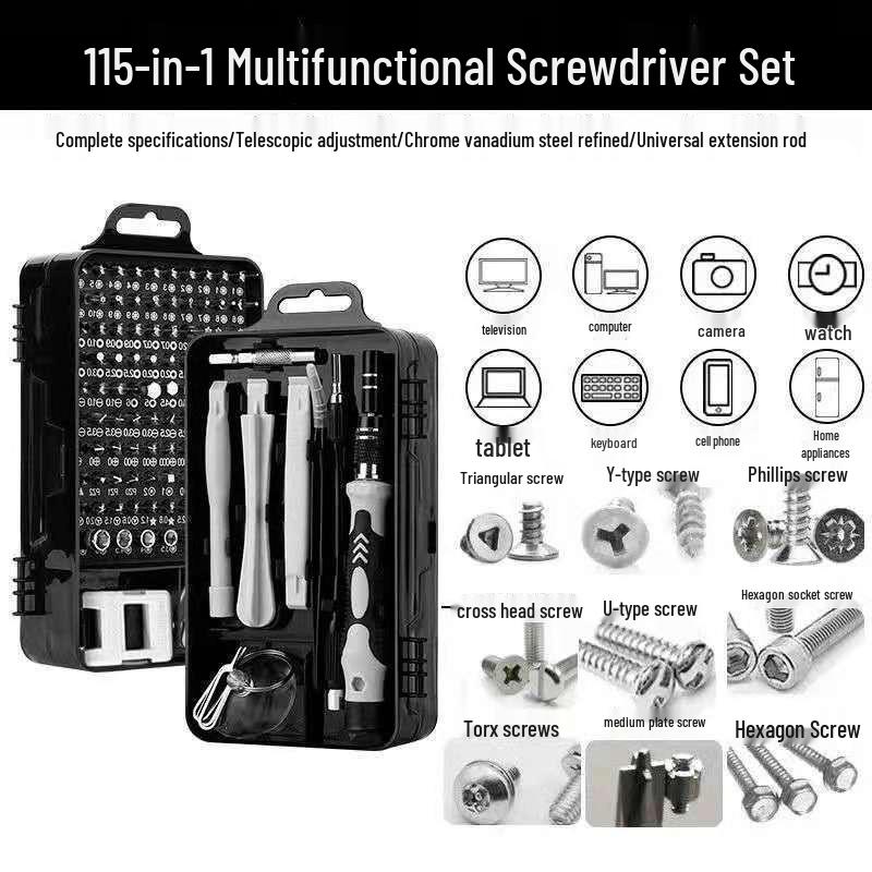 115-in-1 Precision Screwdriver Set for Watch & Mobile Phone Repair