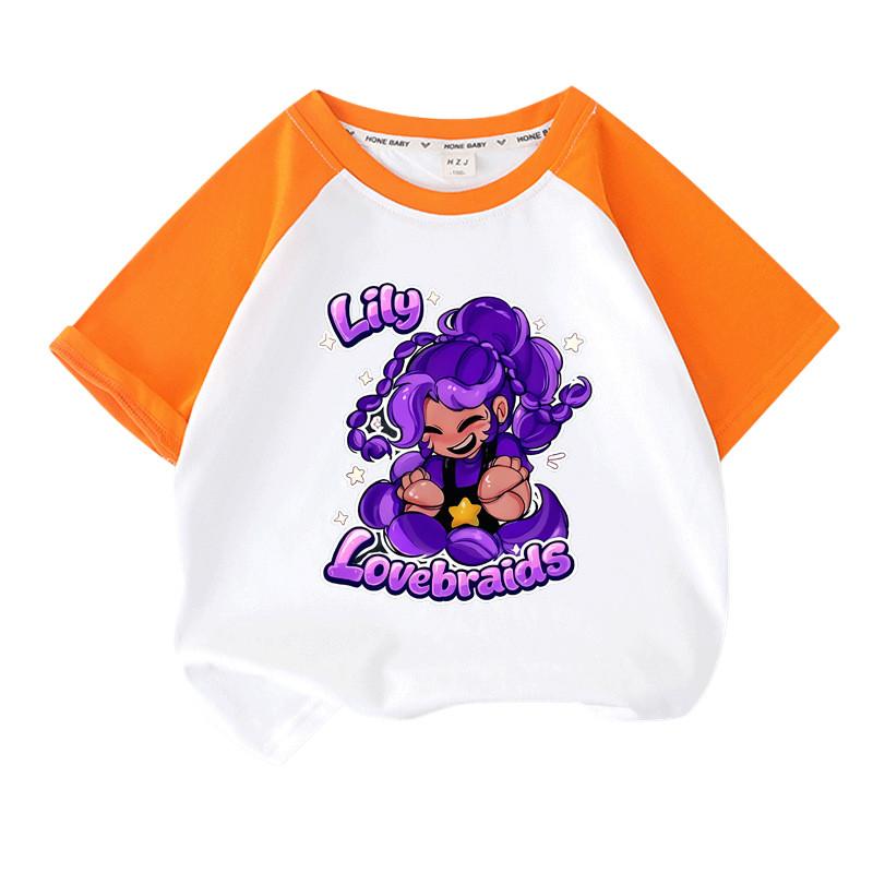 T-shirt Raglan a Maniche Corte Lily Lovebraids per Bambina