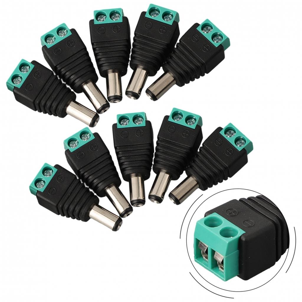 Set of 10 DC Power Connectors 5 5x2 1MM for Surveillance Cameras and LED