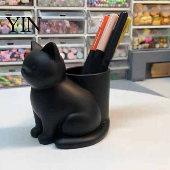 Büromaterialien mit Katzenmotiv Niedlicher Katzen-Stifthalter, 3D-gedruckter Kätzchen-Stiftebecher, Multifunktionaler mechanischer Balance-Halter Schreibtisch-Organizer für Make-up