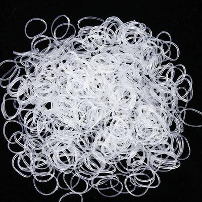 1000 Stück/Los Kleine Transparente Klare Gummibänder Schwarzer Halter Haargummis Gummi Elastisches Haarband für Mädchen Frauen Accessoires