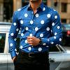 Camicia da Uomo a Pois Manica Lunga, Camicia Business Casual Slim Fit, Top da Uomo Tendenza Moda Casual da Esterno