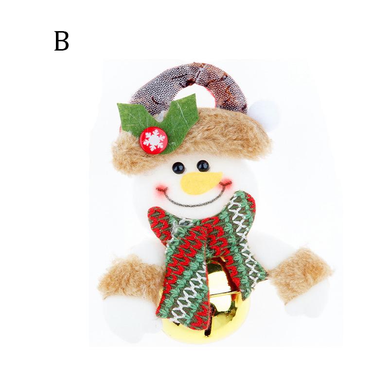 Christmas Bell Pendant Christmas Doll Cartoon Metal Round Bell Pendant Christmas Tree Decoration