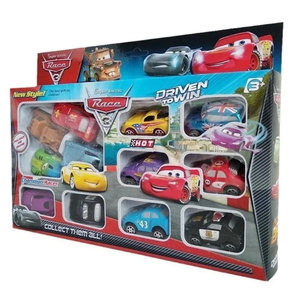 Set da 12 pezzi Disney Pixar Cars Saetta McQueen Jackson Storm Carl Attrezzi Giocattolo Auto a Retromarcia in PVC per Bambini Set Regalo Festival **&