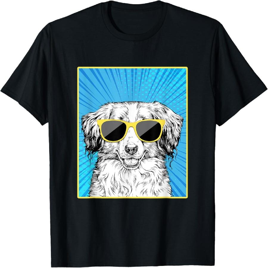 Kooikerhondje Portrait Pop Art Kooiker Hound Dog Sunglasses T-Shirt S чёрный