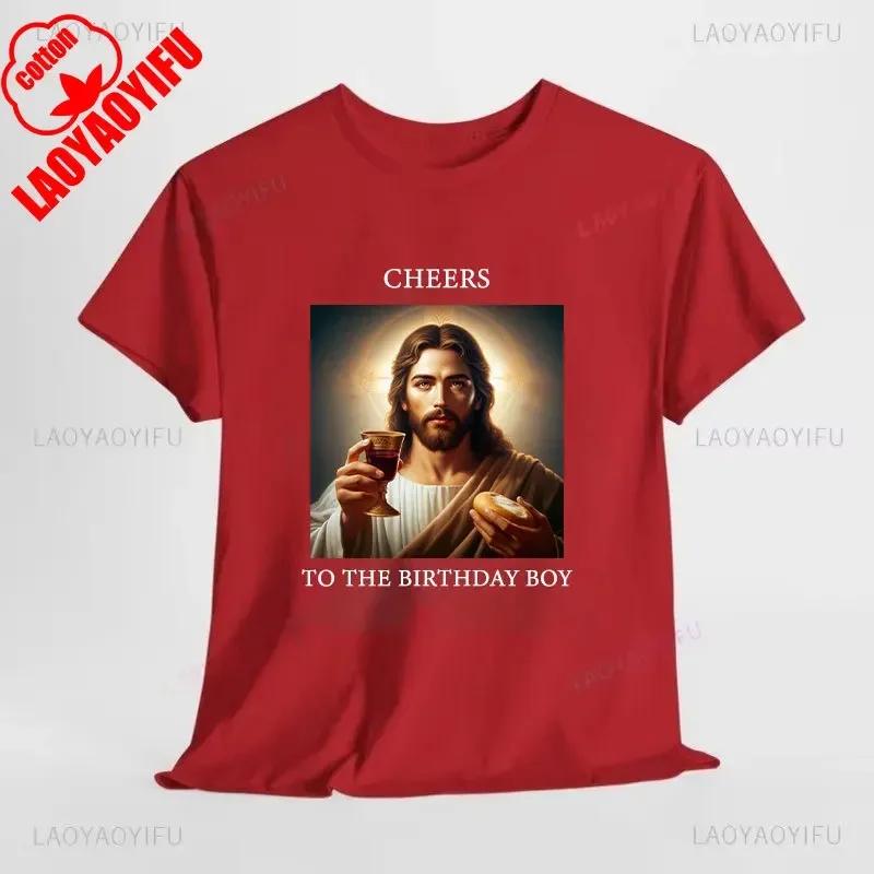 Lustige Weihnachtsgrüße für das Geburtstagskind Jesus Weihnachts-T-Shirt Frau Mann Rot Grün Baumwoll-T-Shirts Neujahr Weihnachten Oberteile