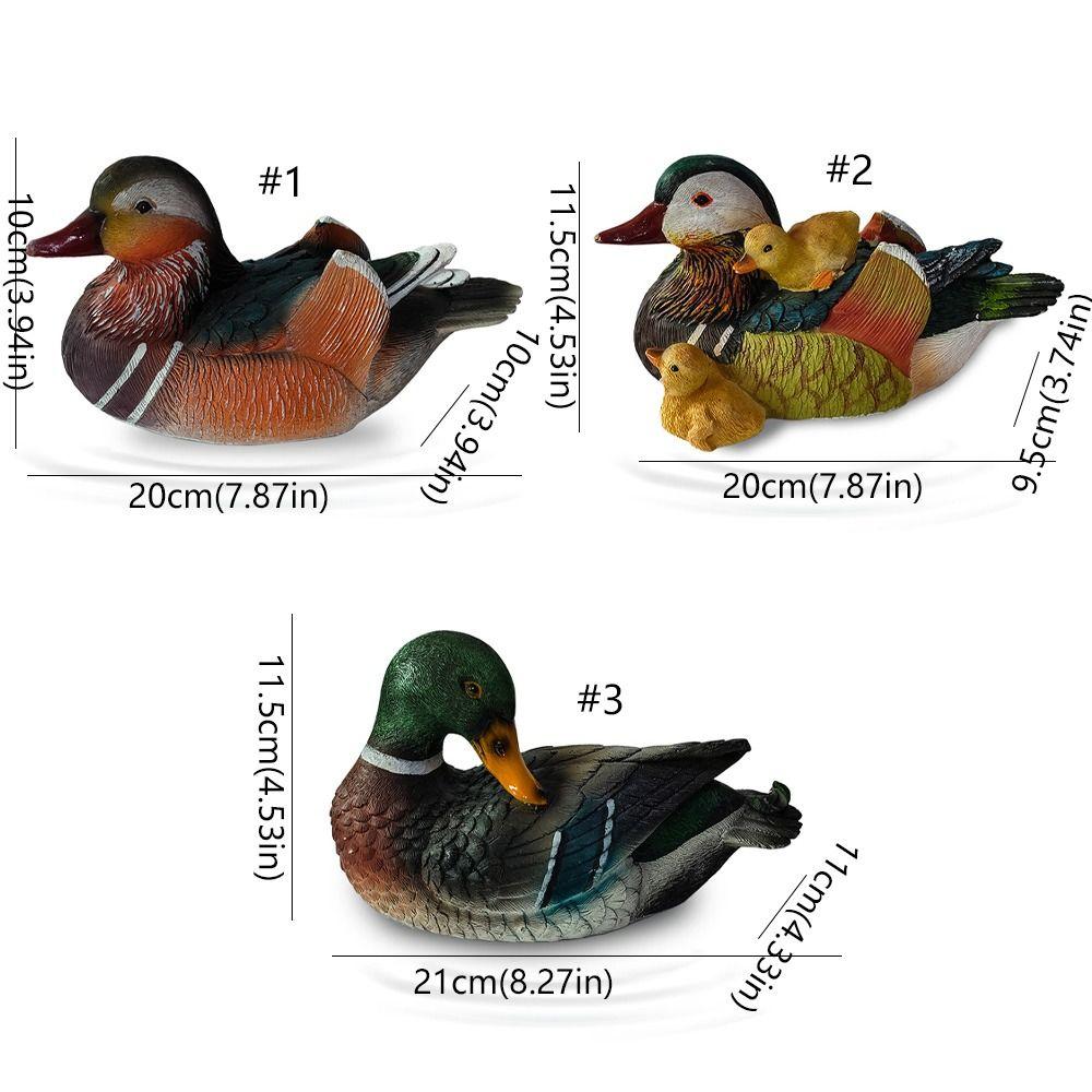 Langlebige realistische Mandarinenten-Statue Harz Niedliche künstliche Entenstatue Schwimmende Schwanenskulptur Aquarium