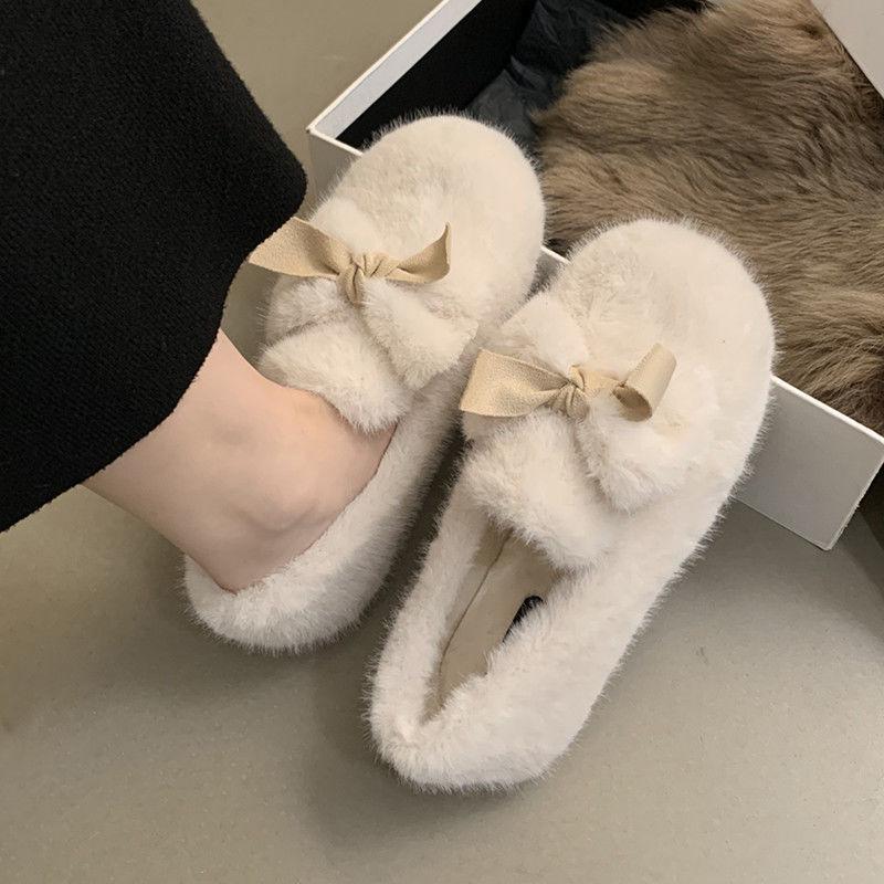 2025 Damen Fleecegefütterte Pelz Slipper Loafer - Feenstil Winterwärme