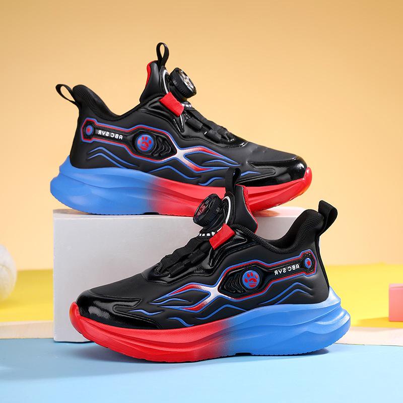 2025 Boys' Non-Slip Leather Basketball Shoes for Older Children & Primary School – Autumn/Winter Style for Running