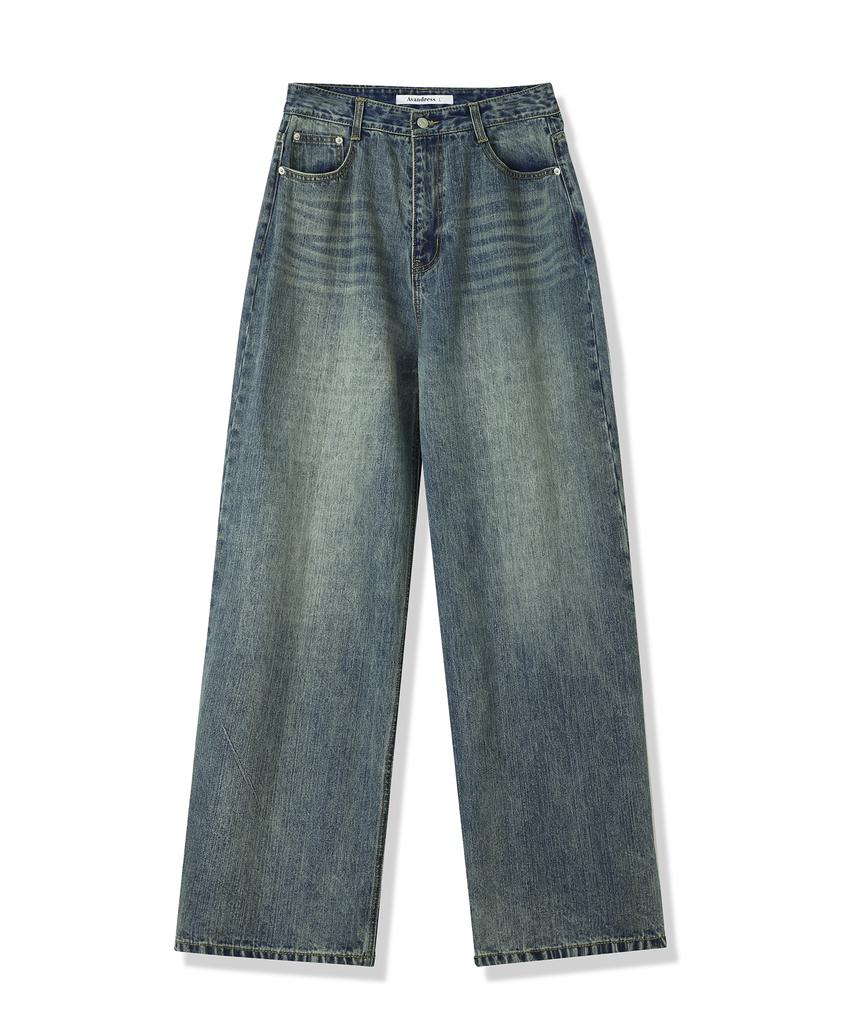 AVANDRESS Snap Wide Denim Pants Blue