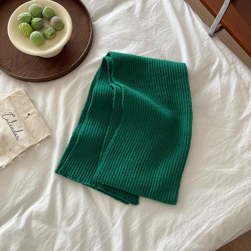 

2024 Новый стиль Зимний синий вязаный шарф женский универсальный модный шарф для поездок на работу 150x20cm