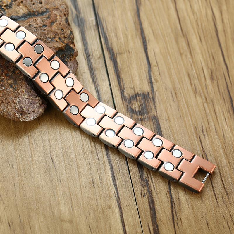 Vintage magnetische koperen armband voor heren, vintage polsband, magnetische armband voor heren, handketting, gezondheids- en energiearmband voor mannen