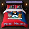 Set Biancheria da Letto Coventry City FC con Nome Personalizzato 1 Copripiumino + 2 Federe Logo Calcio Regalo Personalizzato per Occasioni Speciali Decorazione Camera da Letto