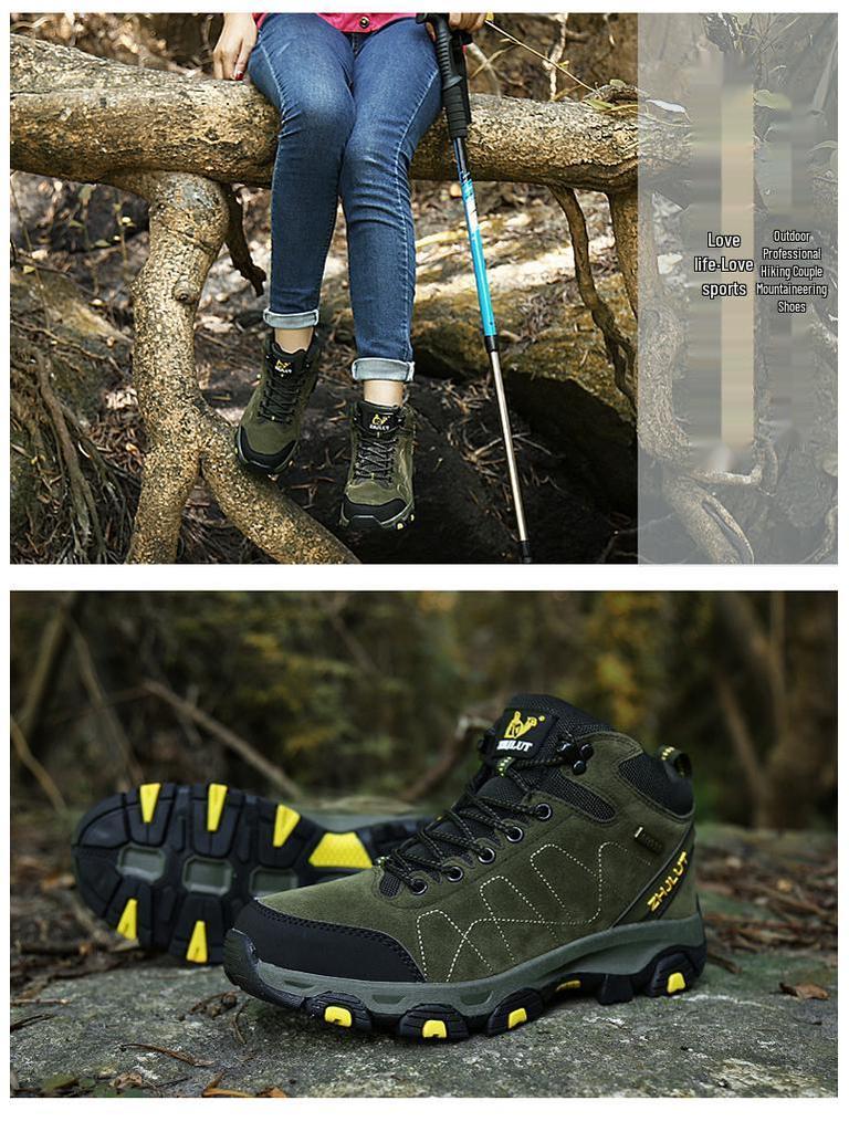 Qifeng Winter High-Top Mountaineering Shoes with Fleece Lining - Sizes 45, 46, 47