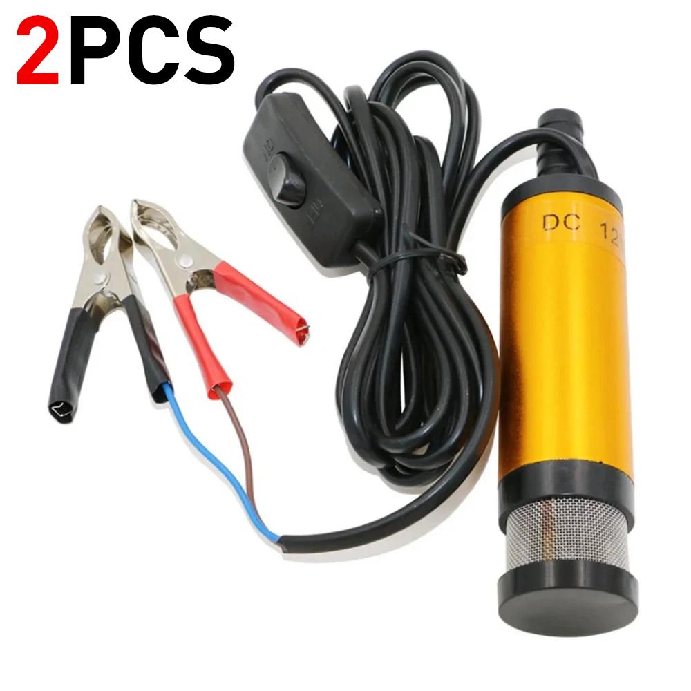 Car Electric Oil Pump Aluminum Alloy Shell 12L/min Portable 12V for Pumping Diesel Oil Water Submersible Fuel Transfer Pump 38Mm