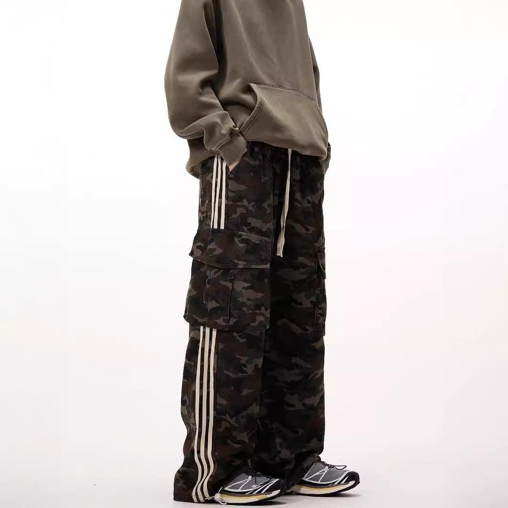 Men's Retro Camouflage Overalls: Spring Casual, Trendy, Loose-Fit with Large Pockets